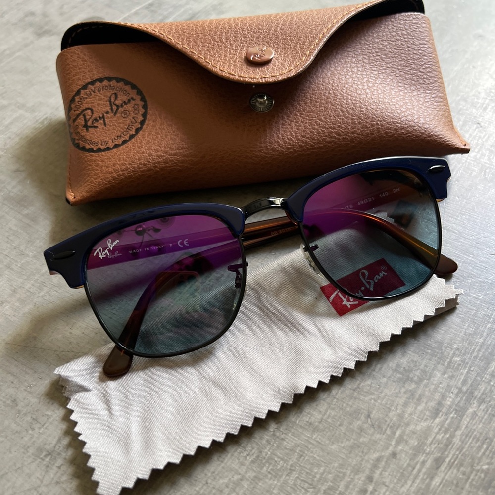 Ray-Ban Clubmasters Blue Flash (EUC)